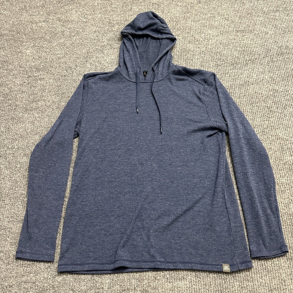 ZeroXposur Mens Hoodie Sweatshirt Large‎ Blue Pullover Lighweight Long Sleeve